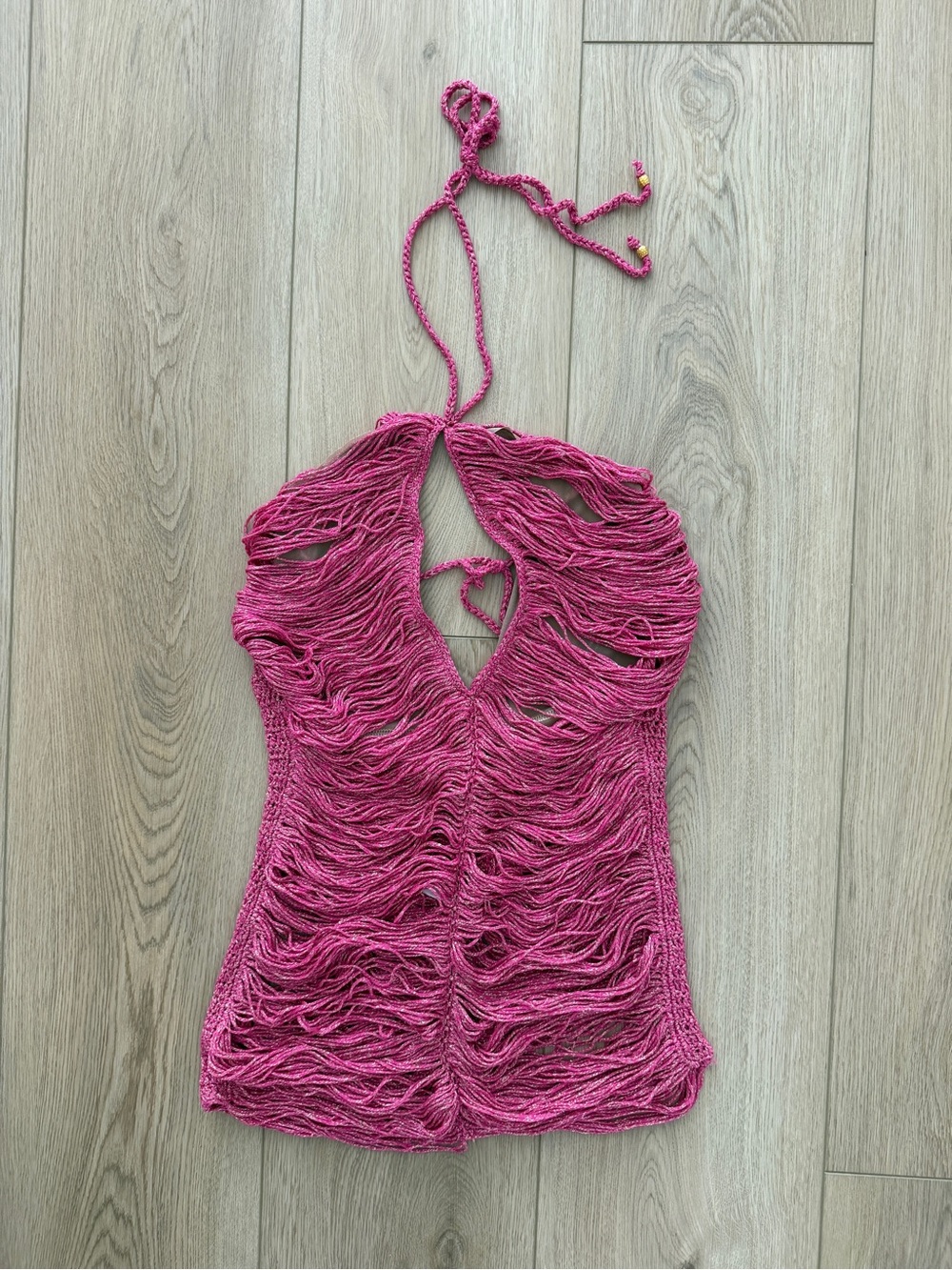 Halter Cutout Ruched Mini Dress in Raspberry Pink - Picture 2 of 4